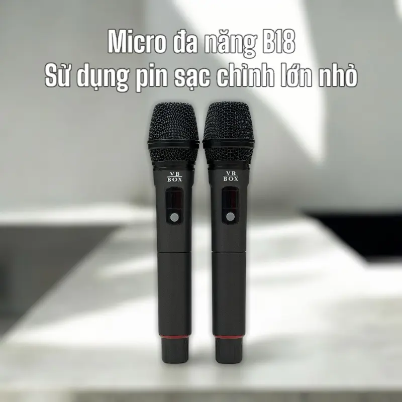 Micro đa năng VB-BOX B18 pin sạc chỉnh được tần số lớn nhỏ