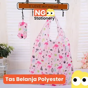 NG Stationery - Tas Belanja Polyester Kain Tas Lipat Tas Belanja Lipat Portabel Gantungan Tas Gantung WY