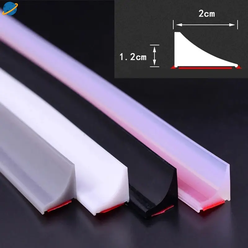 1M/2M Bathroom Water Stopper Water Retaining Strip Bendable Door Seal Strip Shower Threshold Water Dam Barrier Dry and Wet Separation OUYOU