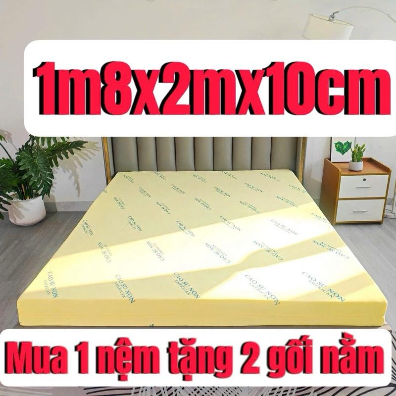  Nệm cao su non Thoáng khí 1m8x2m0x10cm.Tặng 2 gối nằm hơi . 