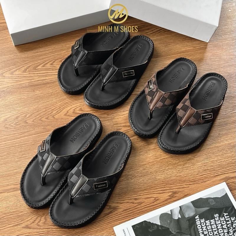 [ MINH M SHOES ] Dép Kẹp 2025 In Hiệu Fashion, Dép Nam Doctor Da Cao Cấp Nhập Khẩu Đế Cao Su Nhẹ Êm Khâu Chỉ Miễn Phí Minh M Shoes