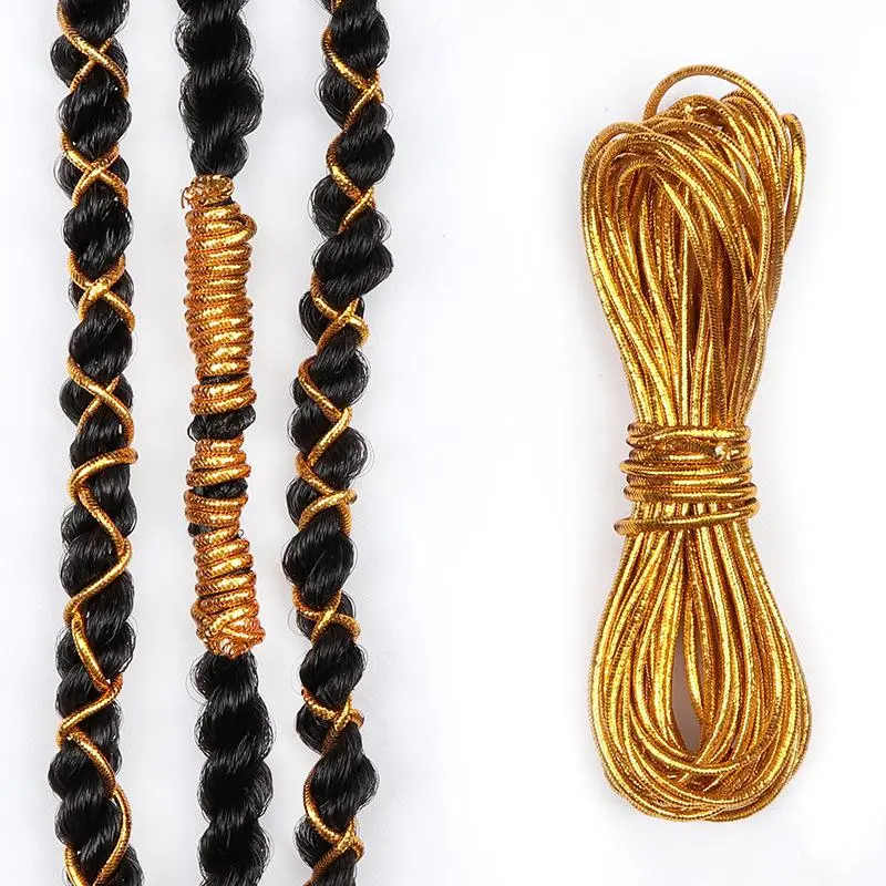 Hair decoration rope, children's hair rope, wig accessories, gold and silver colors