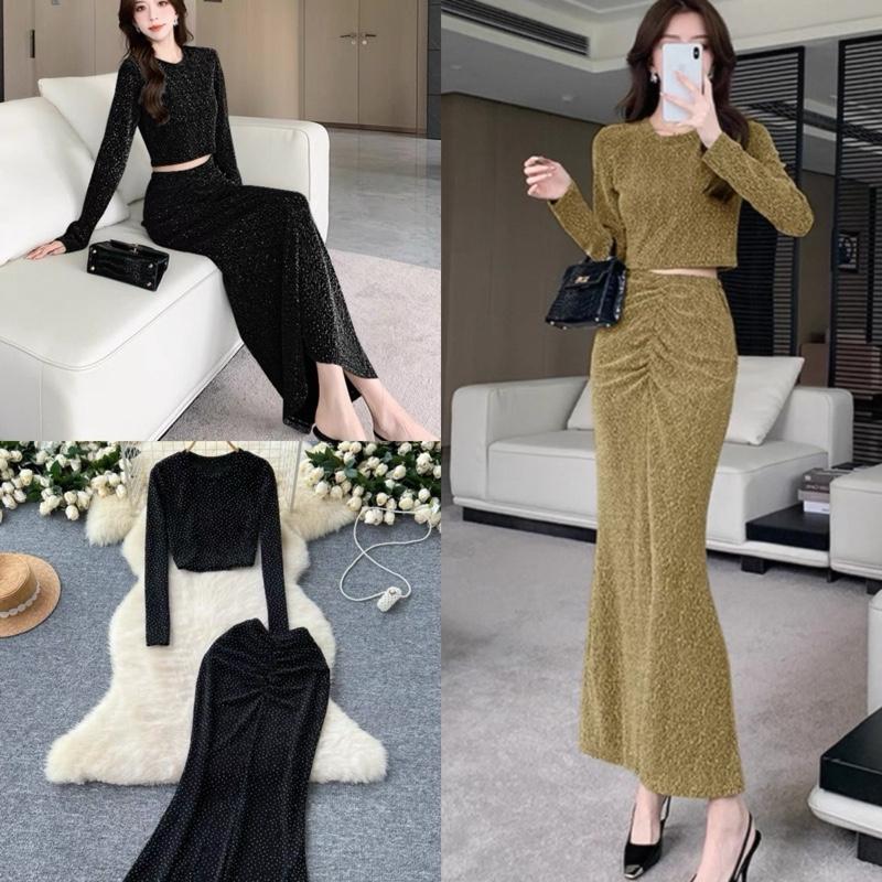 Dress Blink Blink motek Glittery panjang mewah long dress pesta full motek Formal Wanita 3