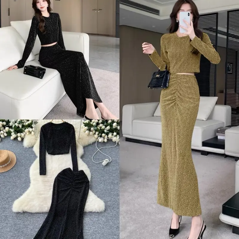 Dress Blink Blink motek Glittery panjang mewah long dress pesta full motek Formal Wanita 0