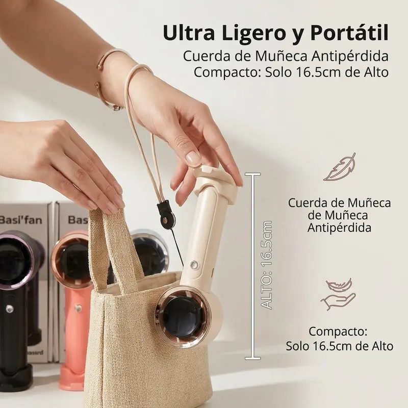 ECAM Ventilador Portátil Mini 2025, 100 Unidades, Silencioso con Carga USB, Potente para Oficinas y Dormitorios, Modelo Nuevo con Pantalla Digital y Batería Larga - Foto 9