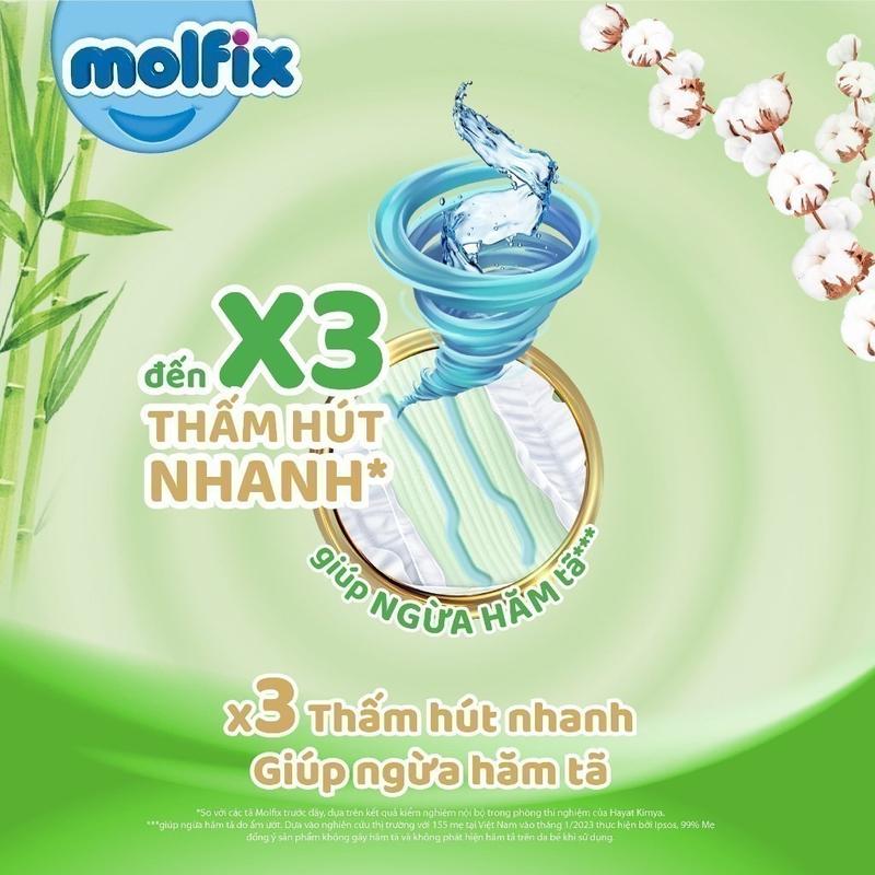 Product Introduction of [Bao bì thay đổi theo từng đợt nhập hàng] M34 - [BAO BÌ MỚI] - Tã quần Molfix Thiên nhiên Ultra - Bịch Lẻ Cho Bé 27