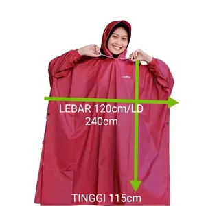 Laksana Jas Hujan Jumbo Ponco Kelelawar PVC 025 Tebal Lentur Elastis Pria Wanita Mantel Hujan Original Laksana Hitam Biru Navi Hijau TNI Cream Marah Sage Ungu Dasty Pink