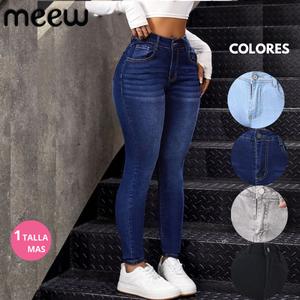 Skinny Jeans de cintura alta de un boton con efecto push up