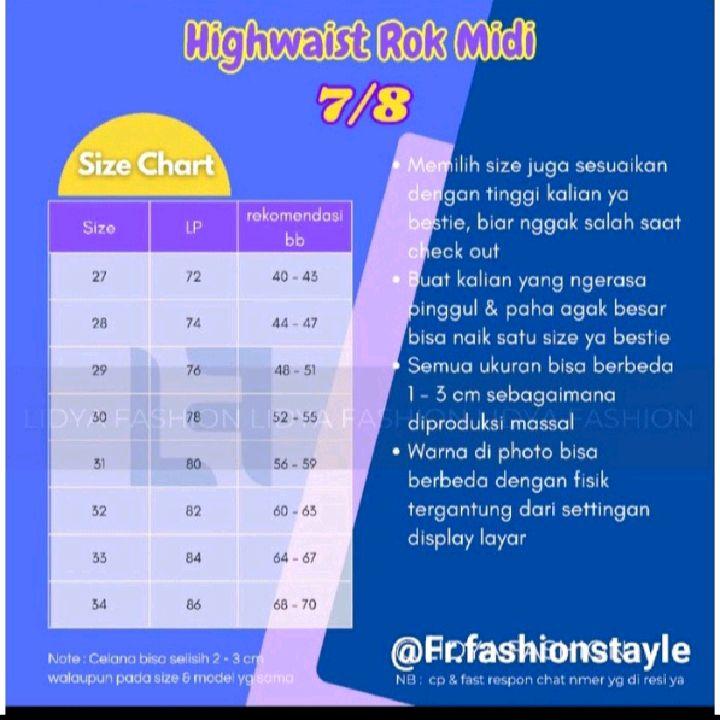 Rok Jeans Highwaist A- Line panjang 7/8 - Basic Skrit Jeans 780 || Rok Jeans Wanita Korean Style cantik 7