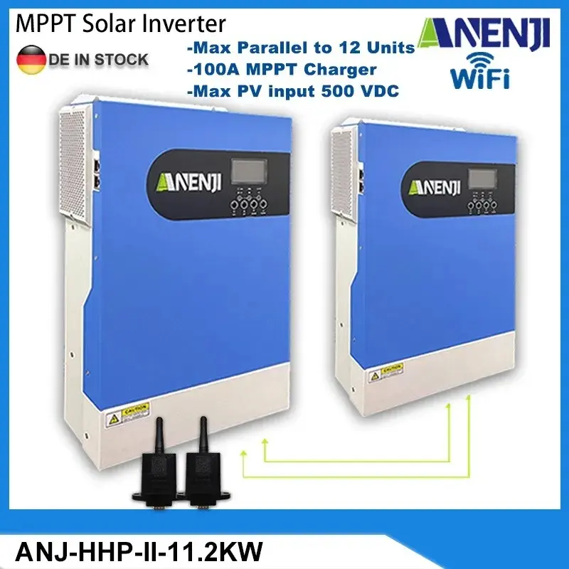 11.2KW Hybrid Solar Inverter 220V 48V Off Grid Tie Inverter PV 500V Pure Sine Wave Built-in 100A MPPT Solar Charger Parallel