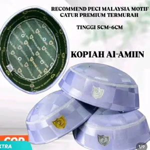 peci malaysia catur  peci malaysia original  peci malaysia putih  peci malaysia putih 6 cm