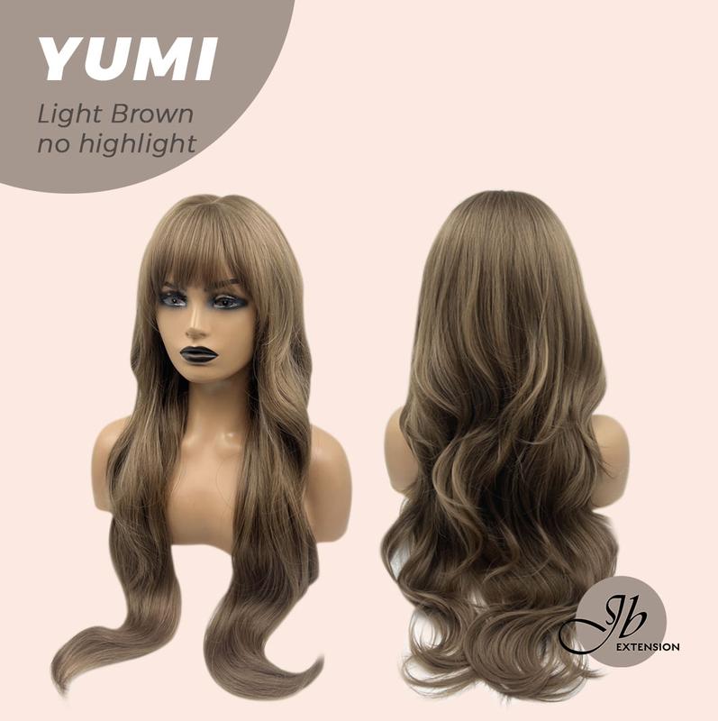 JBEXTENSION【UK】30 Inches Long Light Brown With Highlight Wig With Bangs YUMI 8