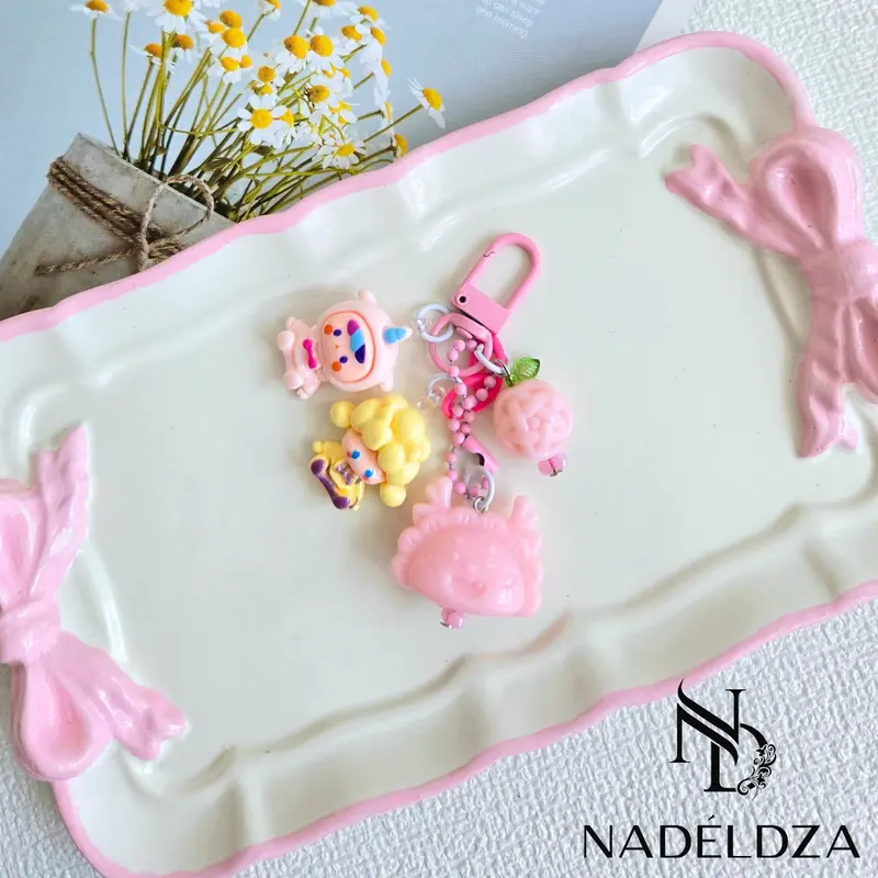 Nadeldza Mini Strap Chain Bag Charm Kepiting Lucu/ Gantungan Tas Hp Karakter Skullpanda Lucu 4