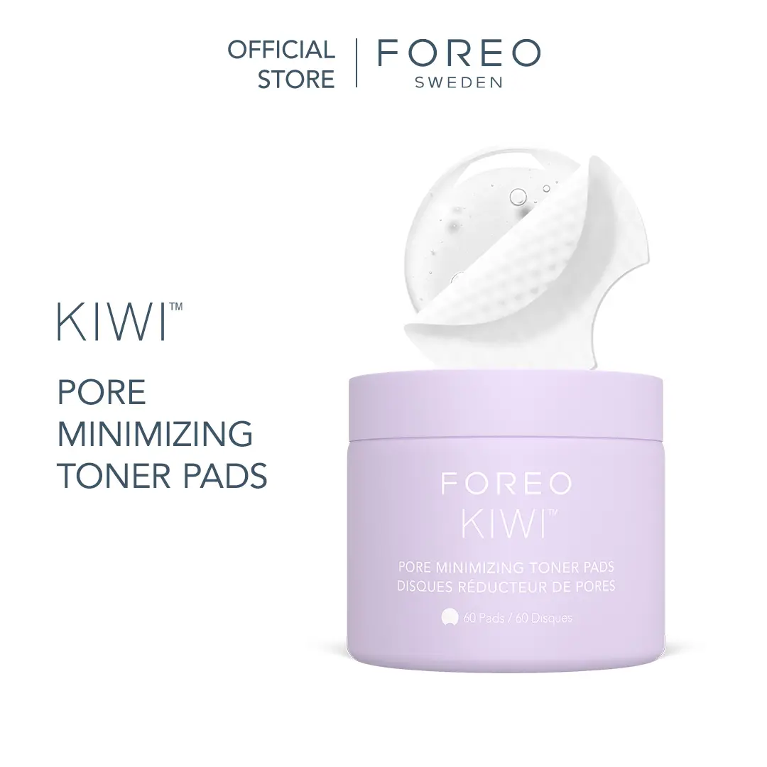 FOREO KIWI Pore Minimizing Toner Pads - For All Skin Types - Aftercare for Microdermabrasion Machine & Blackhead Extractor Pore Vacuum Skincare Tools - Calming & pH balancing - Vegan, 60 pads