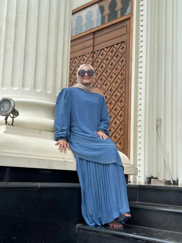 Gamis Malaysia Inara Nella`s Style Ceruty Babydoll Premium mix Payet BY Alika Hijab Fashion 4