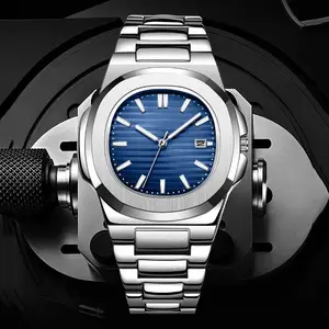 Jam Tangan Pria Mewah Stainless Steel Bahan Tahan Karat Mesin Kuarsa Tampilan Tanggal Cocok untuk Olahraga dan Acara Formal