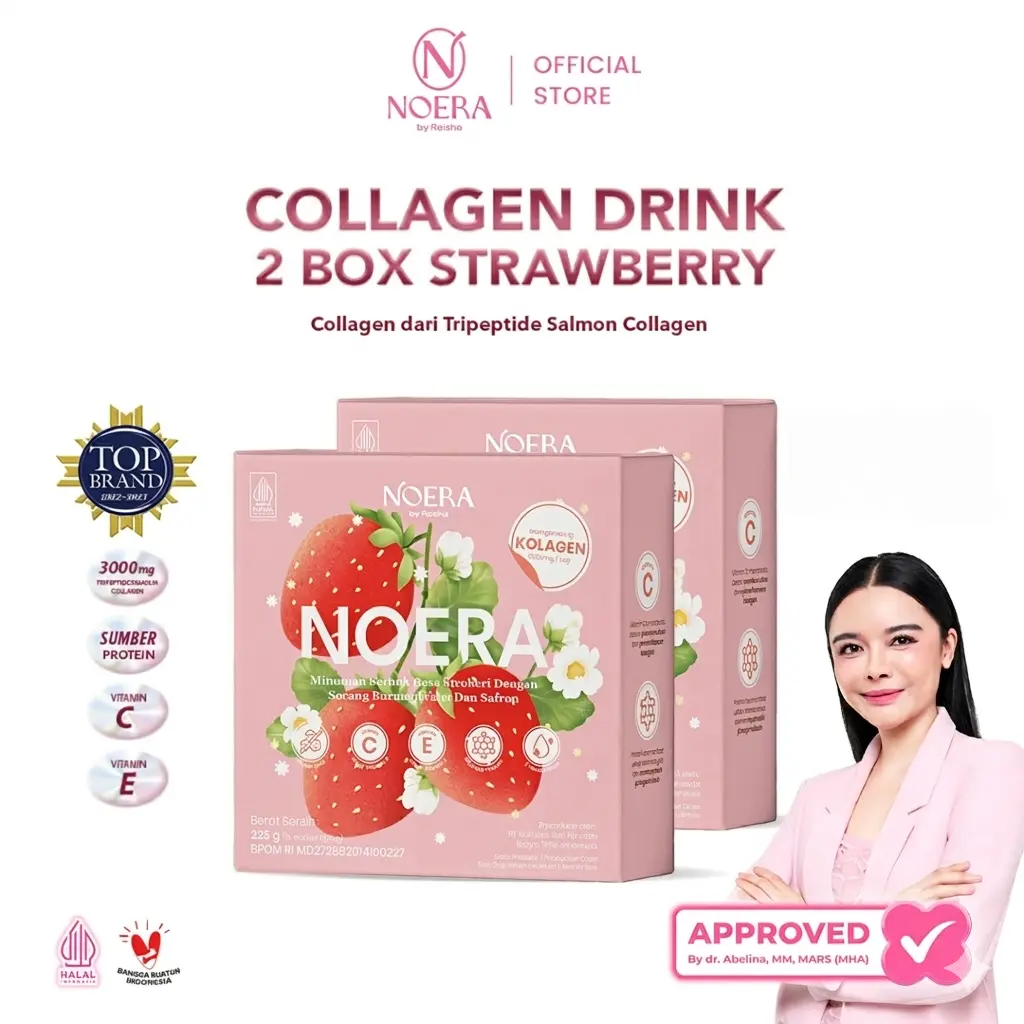 Paket 2 box Noera Collagen Drink With Birdnest and Saffron Extract I Minuman Kolagen L-Gluthatione | Gluthatione Drink l Noera Premium Collagen Drink | Collagen Beauty | Noera Kolagen | Suplemen Kolagen Gluthatione l Improved Formula