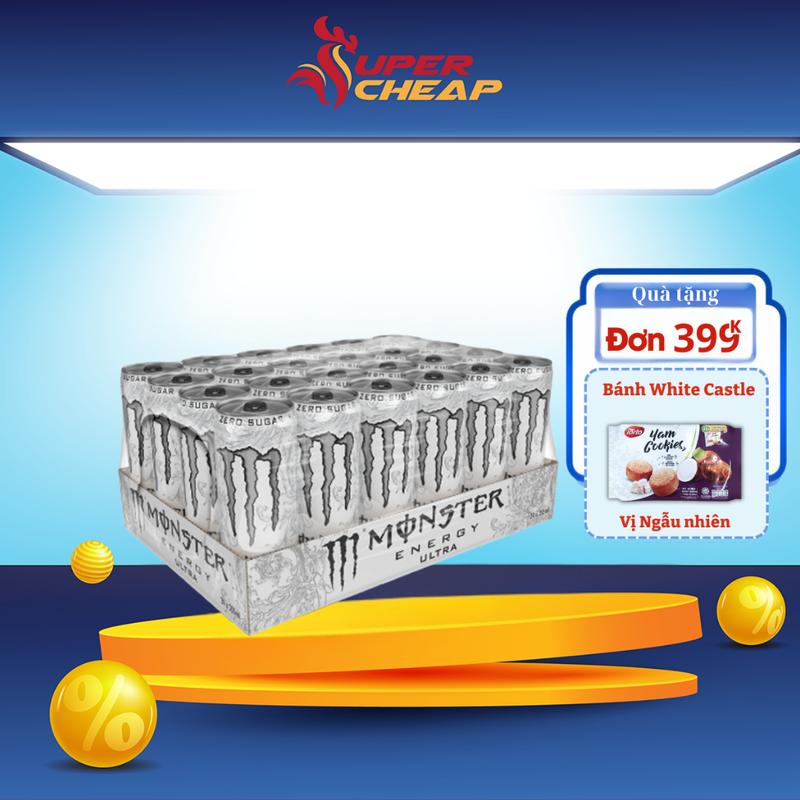 Sale 15.12 Lốc 24 Lon Nước Tăng Lực Giải Khát Tăng Lực Monster Energy Ultra 355ml Lon Supercheap Chính Hãng_TT