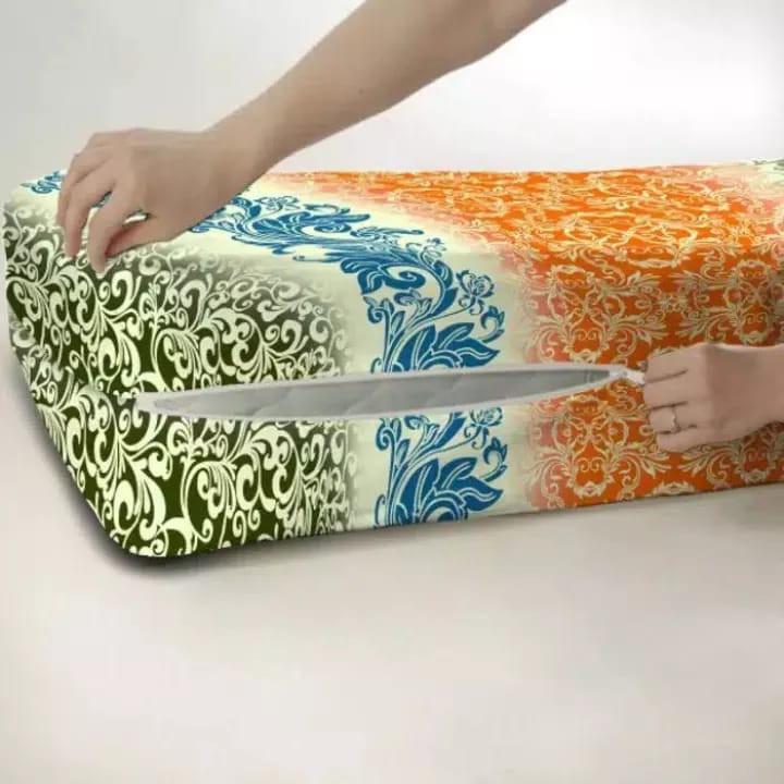 Product Introduction of Sarung Kasur Busa Resleting Motif Bunga/Abstrak - Model Terbaru sprei 7