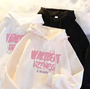 Sewiter Hoodie for wanita HEARTBEAT Casual Suwiter Jaket Katun Jaket For wanita Oversized Hoodie Pullover Swater Kekinian Cute Hoodie Lady Longsleeve Womenswear Long sleeve