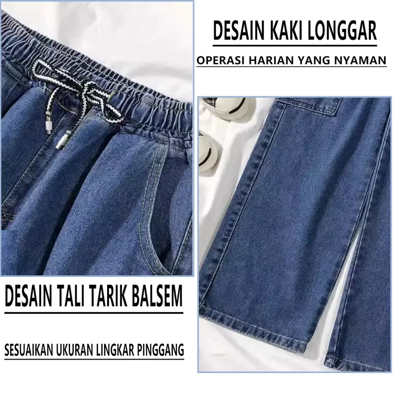 celana jeans cowok street wear outfit baggy pants celana panjang pria dewasa denim berdiri celana cargo pria panjang Celana Panjang Unisex 4