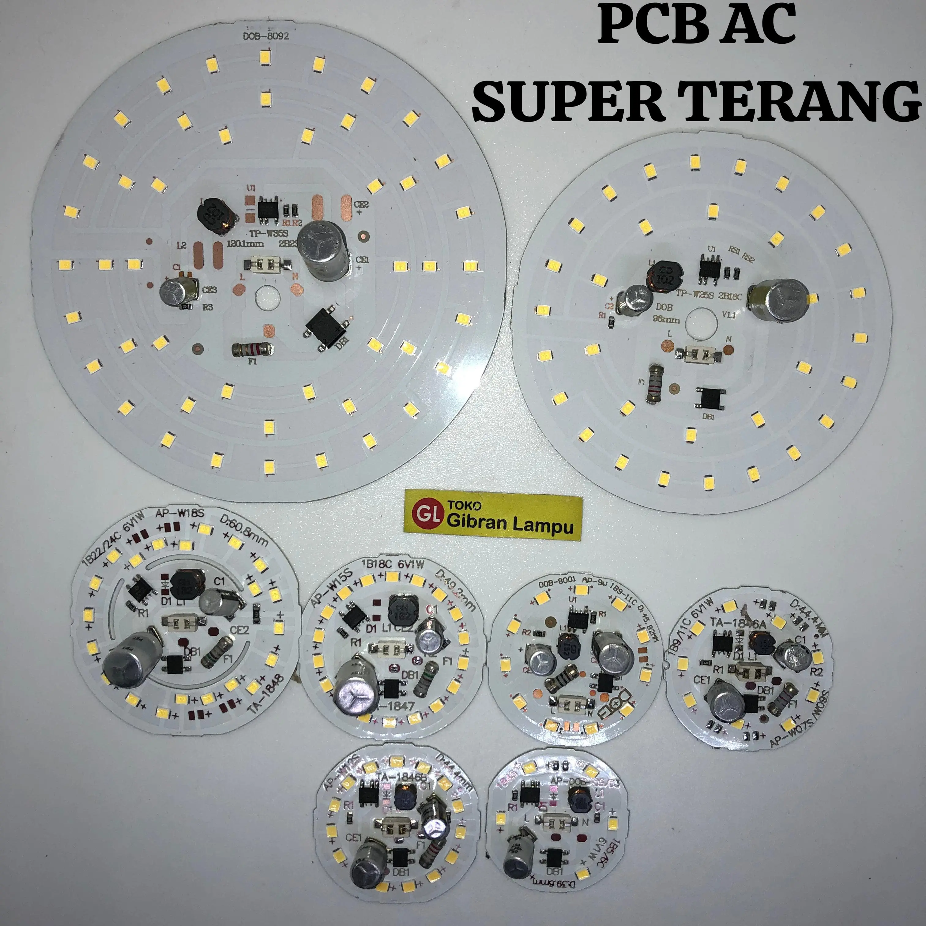 PCB AC Super Terang DOB - Mata LED AC Putih Terang All Watt