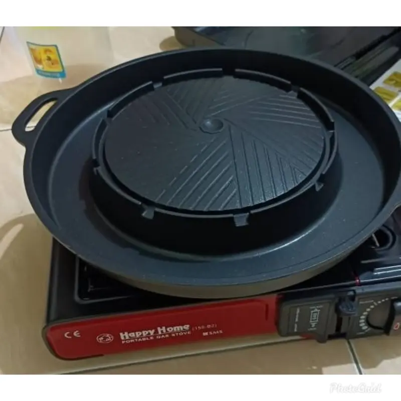 Happy Home Sukiyaki Bulgogi Pan 2 in 1 Panci Steamboat Marble Grill Pan Shabu Sonifer 3