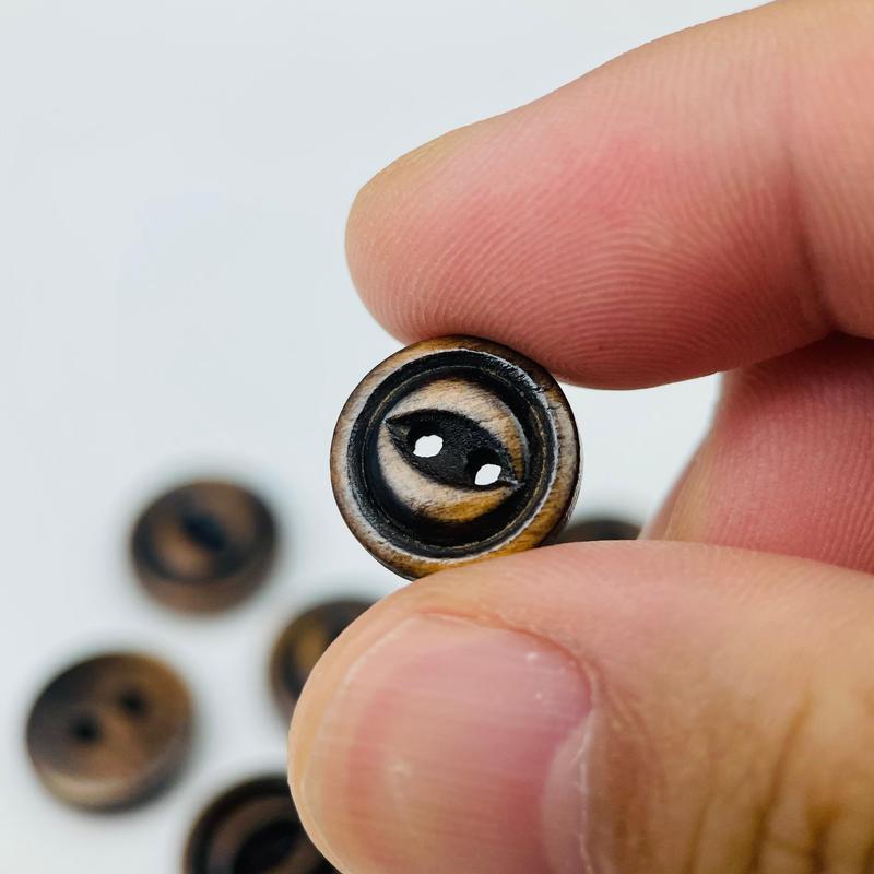 Product Introduction of Vintage Brown Wooden Shirt Buttons, Angel Eye, Tailor Textile Decoration and Sewing Pants Skirts, 12.5/15mm 10/20pcs 11