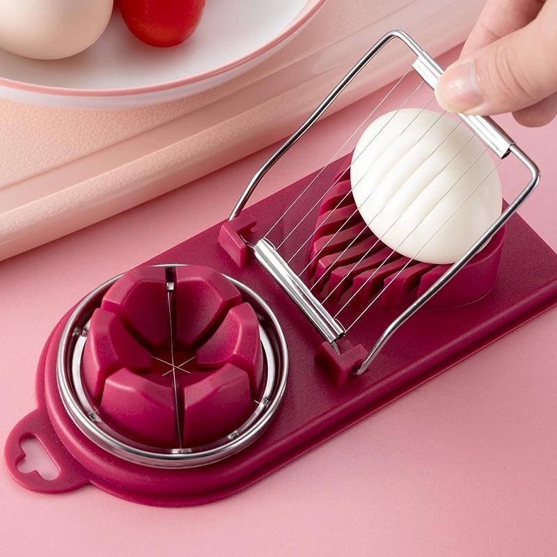 Egg Cutter Multifunctional Stainless Steel Wire Egg Slicer Sectioner Cutter Molds Portable Luncheon Meat Cutter Kitchen Gadget 2