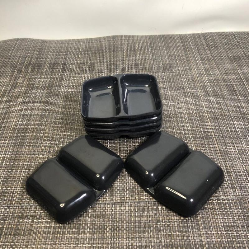 ￼Piring Tempat Sambel Melamin Sekat 2  ( 6 pcs ) Piring Sambal Melamine - Piring Saos Melamin - Mangkok Sambal Melamin - Mangkuk Sambel Melamine Hijau Merah Kitchenware Putih 3
