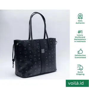 Voilaid Medium Reversible Cubic Liz Visetos Shopper Bag Black