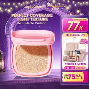 【TERLARIS】Glad2Glow Perfect Cover Cushion Refill - Concealer Foundation Wajah Extract Mencerahkan Waterproof Long Lasting Compact | skin tint refill cushion anti oksidasi dan tahan lama fondation | cushionnya glad2glow cushion g2g shade
