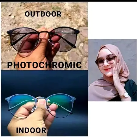 free box & lap  kaca mata photocromic lensa berubah gelap saat terkena sinar matahari (free box & lap) Kacamata
