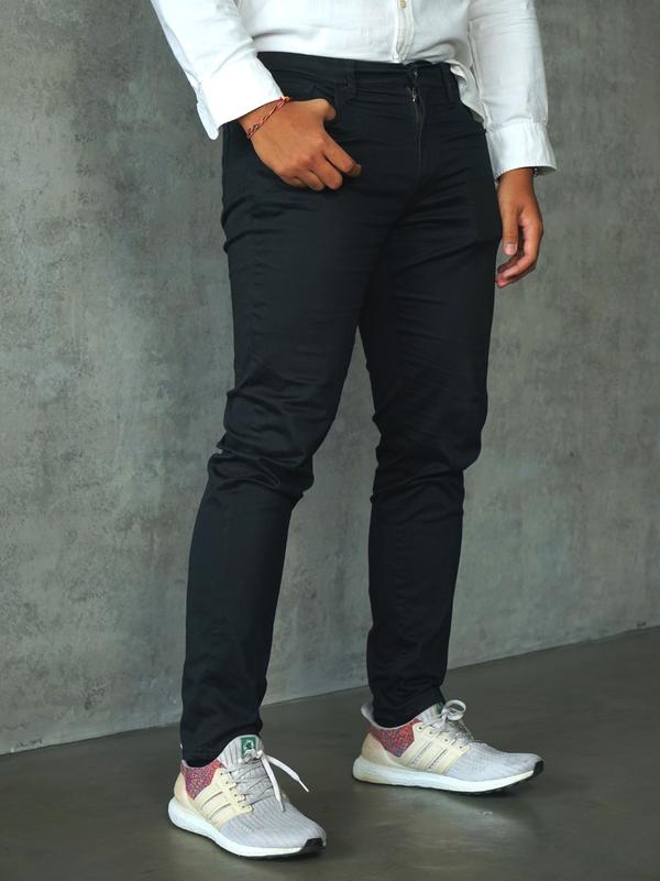 FOREX Celana Jeans Pria Hitam Polos Regular Fit DLRS3635 0