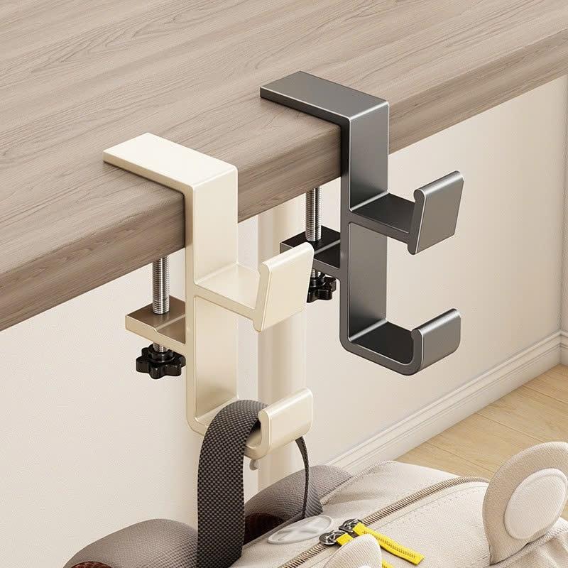 Giá Móc Treo Kẹp Bàn 2 Tầng Xoay Vít – Treo Túi, Vật Dụng – Chất Liệu Hợp Kim Cao Cấp, Dễ Lắp Đặt