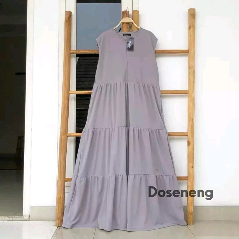Inner Dress Panjang Rempel Bersusun Tanpa Lengan Bahan Rayon Premium Busui Friendly Terlaris 4