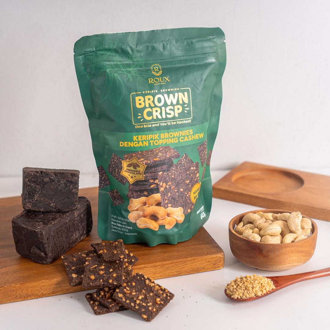 Brown Crisp - Keripik Brownies / Brownies Crispy / Bronis / Brownis Kering (60g) - Almond