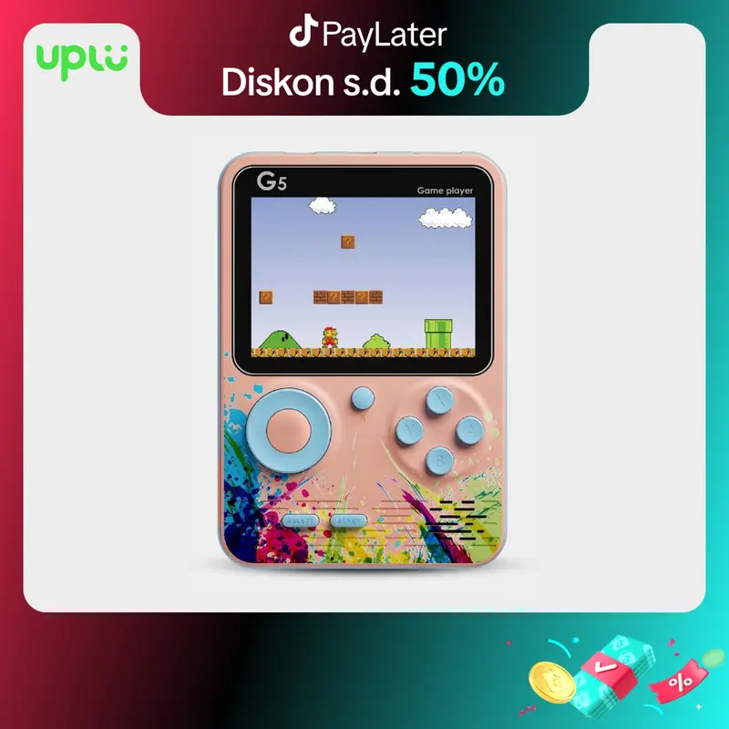 UPLU Gameboy Retro Mini Portable 500 in 1 Gamepad Console Machines Layar HD 3 Inch Connect TV 0