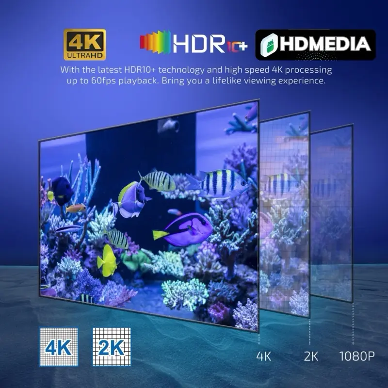 TV BOX HDMEDIA W2 2025 BỘ NHỚ 32GB RAM 4GB ĐIỀU KHIỂN GIỌNG NÓI BẢO HÀNH 1 NĂM 2