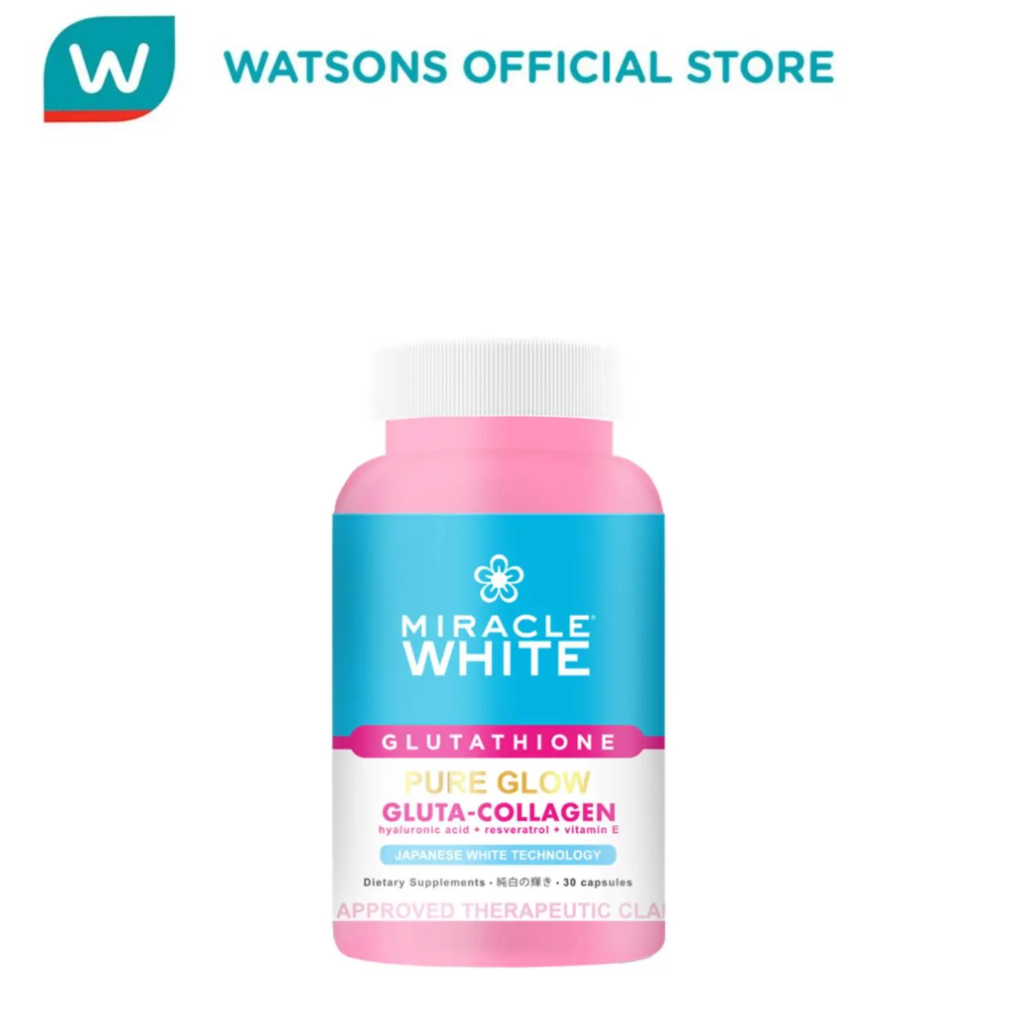 miracle white glutathione watsons price MIRACLE WHITE Pure Glow Gluta-Collagen 30 Capsules