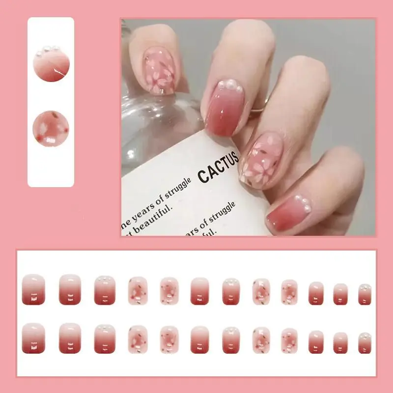 Kuku Palsu DIY Press On A0091 Berkualiti Tinggi Isi 24 Keping + Gam Jell Nail Sticker - Polish