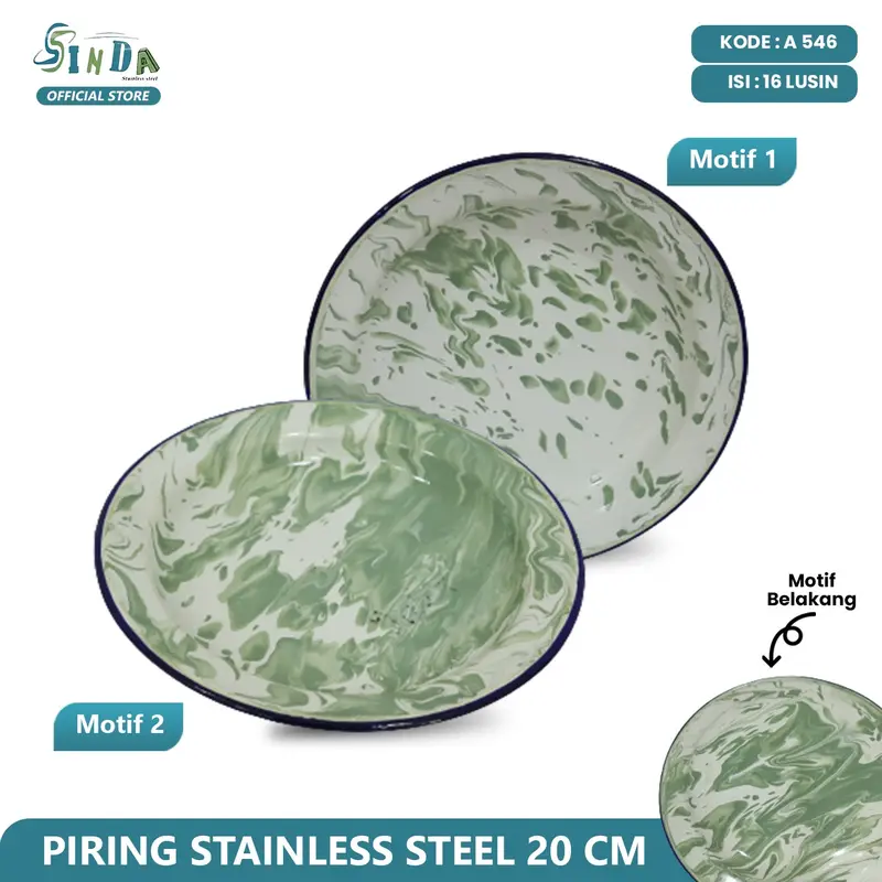 Piring Enamel Blirik Jadul / Piring Seng Enamel Ukuran 14cm/16cm/18 cm/20cm/22 cm 1