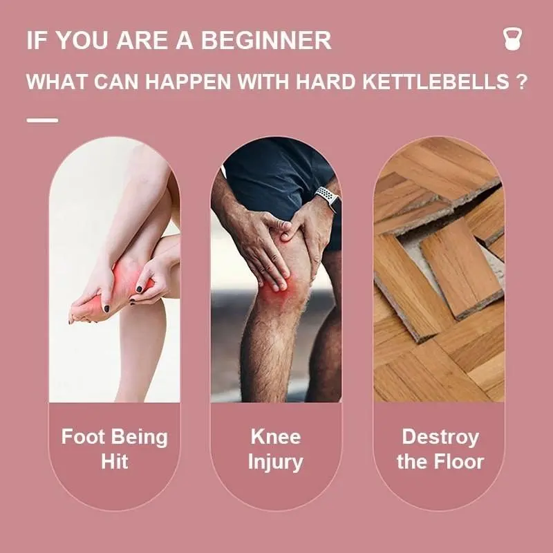 {MR-LINQM}Peralatan Kebugaran Canggih, Kettlebell Latihan Kekuatan, Kettlebell Lembut Wanita Pria Angkat Berat SportsGrip Otot 6