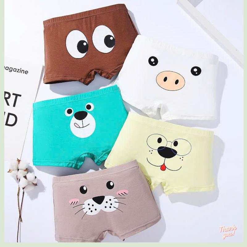COMBO 5 Quần lót bé trai Boxer Cotton Cartoon Boy