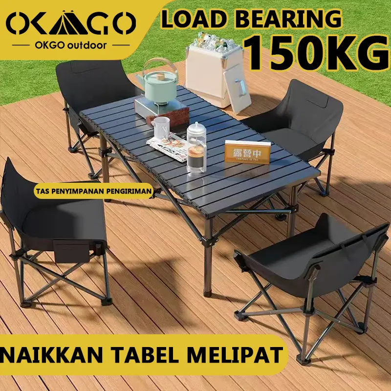 OKGO   Lipat  Hiking  /Indoor  Makan  Piknik  Camping Portable Multifungsi Kursi meja outdoor