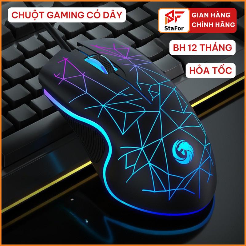 Chuột GAMING có dây, chuột chơi game Silent Click có dây cho PC, Laptop thiết kế công thái học cho làm việc, giải trí.