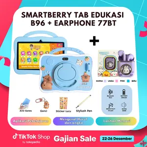 SMARTBERRY KIDS STUDY TAB B96 + TWS YLFS-77BT 4/128GB Bluetooth WIFI Aksesoris Belajar Anak karakter lucu hadiah COD