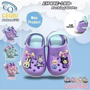 SANDAL LABUBU ANAK BALITA CEWEK COWOK CEQIU EH 88 LBB BAHAN KARET EVA ANTI SLIP