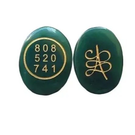 Green Jade Coin with Zibu Symbol for Financial Abundance