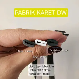Karet List U Jepit lebar 1cm / LIST HELM LEBAR 1 cm KARET U JEPIT 10MM 10 MM